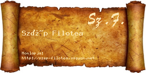 Szép Filotea névjegykártya
